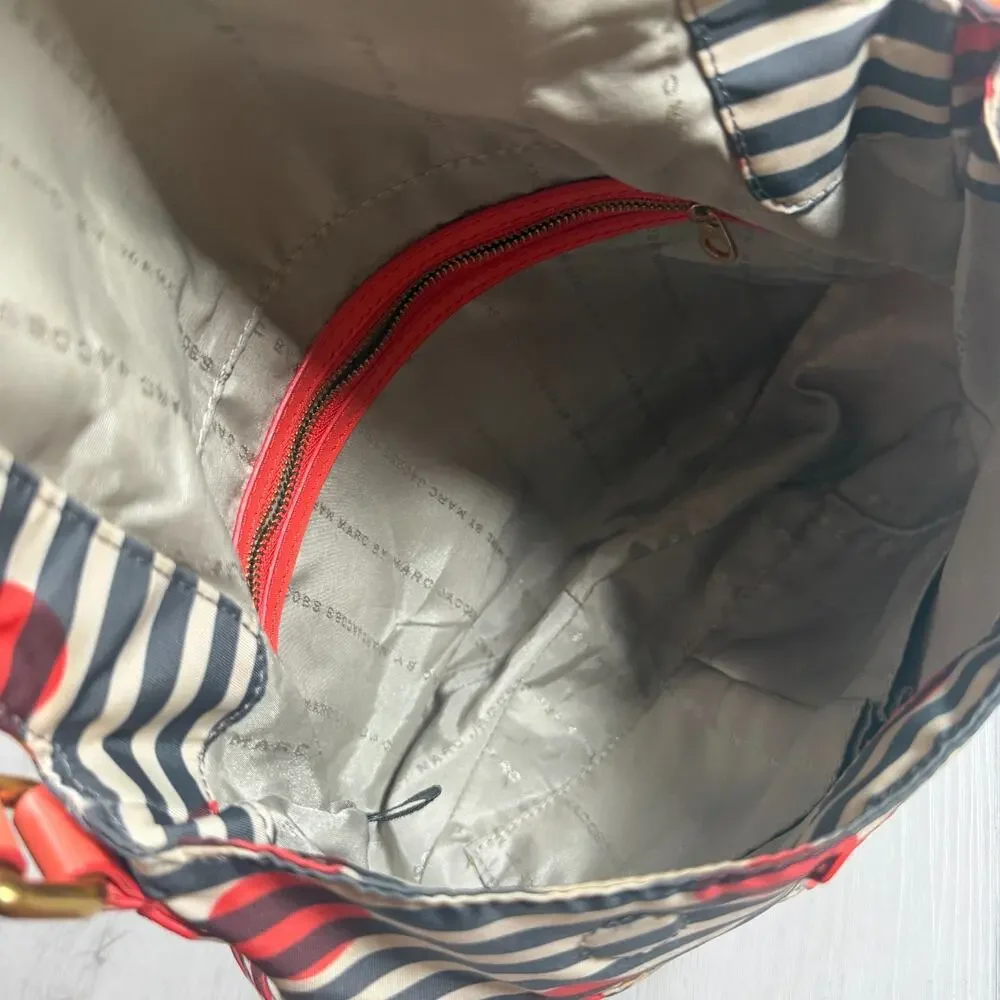 Marc By Marc Jacobs Nylon Striped Natasha Polka Dot Crossed Body Bag